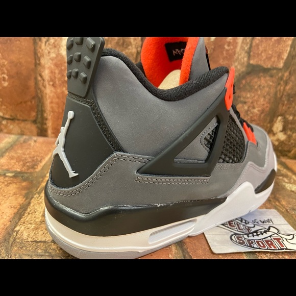 NEW Nike Air Jordan 4 Retro IV Red Infrared Grey 2022 Basketball Shoes - Picture 7 of 9